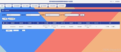 基于Java與Vue的超市食品安全信息管理系統(tǒng)的設(shè)計(jì)與實(shí)現(xiàn)